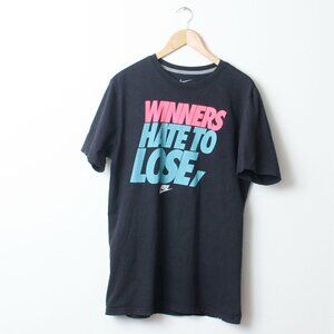 Nike Shirt Men Large Black Winners Hate To Lose, Losers Just Hate. Tee